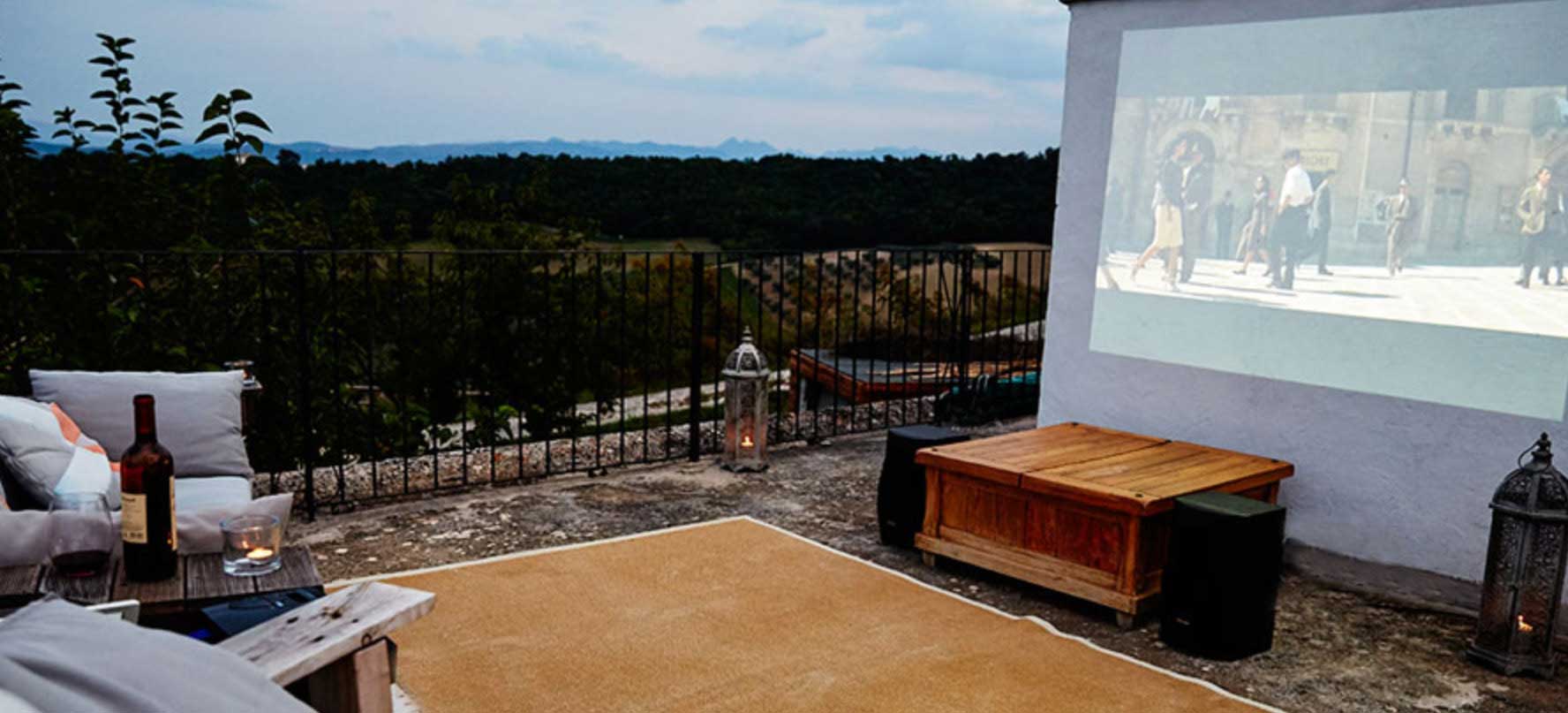 Rooftop cinema at the house